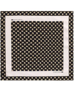 Elisabetta Franchi Butter monogram halstuch - Schwarz