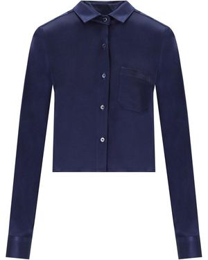 Cruna Chemise Crop Dafne Nuit - Bleu