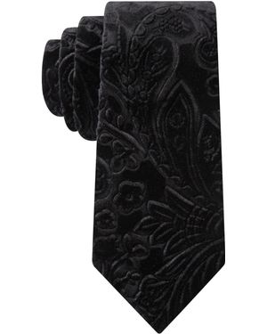 Sean John Velvet Paisley Slim Tie - Black