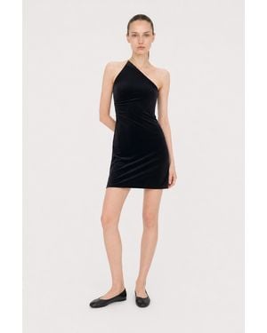 Filippa K Asymmetric Velvet Dress - Blue