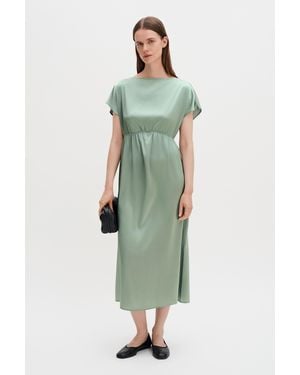 Filippa K Gathered Kimono Boatneck Dress - Green