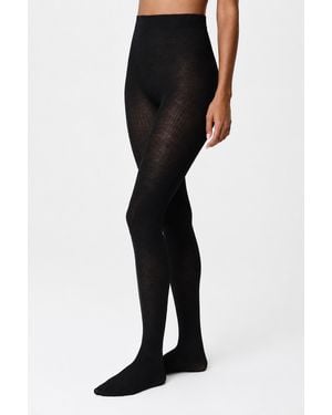 Filippa K Diana Rib Wool Tights - Black