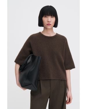 Filippa K Wool Yak Tee - Brown