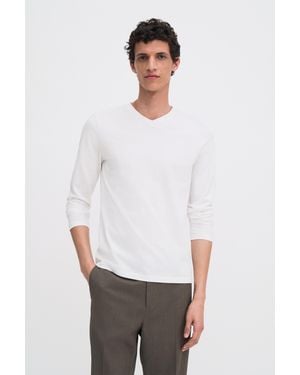 Filippa K Cotton Jersey V-Neck Tee - White