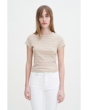 Filippa K Striped Fine Rib Tee - White