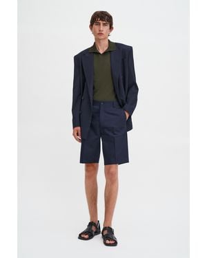 Filippa K Tailored Cotton Chino Shorts - Blue