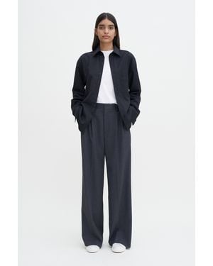 Filippa K Boxy Wool Twill Shirt - Blue