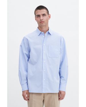 Filippa K Striped Cotton Poplin Shirt - Blue