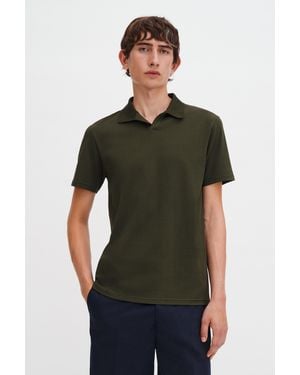 Filippa K Stretch Cotton Polo T-Shirt - Green
