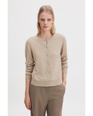 Filippa K Cashmere Crewneck Cardigan - Natural