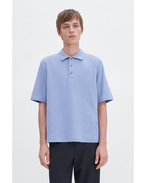 Filippa K Cotton Jersey Polo Shirt - Blue