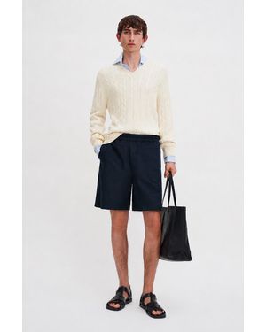 Filippa K Theo Linen Shorts - Blue