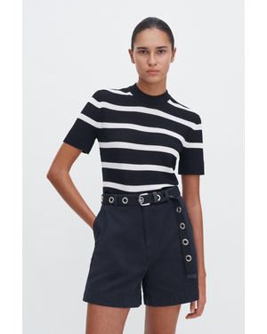 Filippa K Striped Mesh Tee - Blue