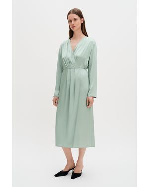 Filippa K Pleated Wrap Dress - Green