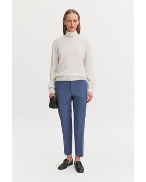 Filippa K Emma Cropped Cool Wool Trousers - Blue