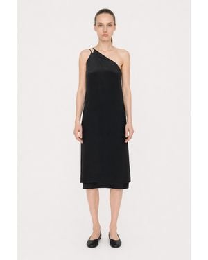 Filippa K Asymmetric Seersucker Dress - Blue