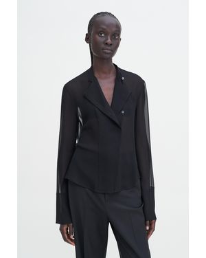 Filippa K Silk Placket Blouse - Blue
