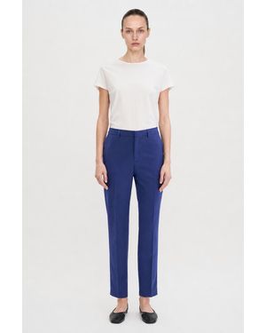 Filippa K Emma Cropped Cool Wool Trousers - Blue