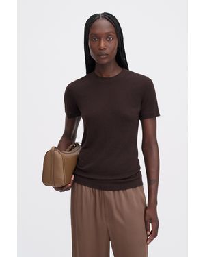 Filippa K Lyocell Cashmere Tee - Brown
