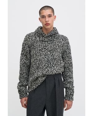 Filippa K Shawl Collar Mouliné Jumper - Grey