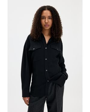 Filippa K Draped Hourglass Overshirt - Black