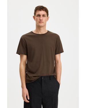 Filippa K Roll Neck Tee - Brown
