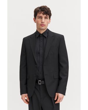Filippa K Slim Pinstripe Blazer - Black