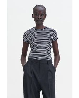 Filippa K Striped Fine Rib Tee - Blue