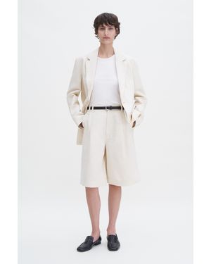Filippa K Relaxed Pleated Cotton Linen Shorts - White