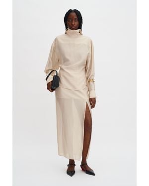 Filippa K Fold Collar Blouse - Natural