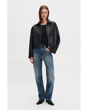 Filippa K Leather Coach Jacket - Blue