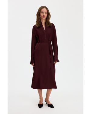 Filippa K Half Placket Dress - Red