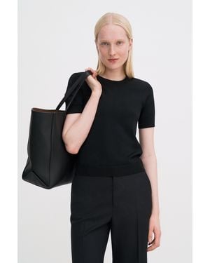 Filippa K Glossy Knit Top - Black