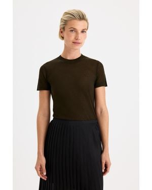 Filippa K Lyocell Cashmere Tee - Black