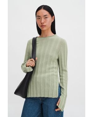 Filippa K Linen Rib Jumper - Green