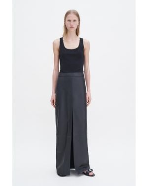 Filippa K Leather Pencil Skirt - Blue