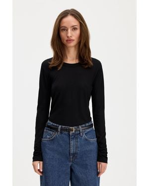 Filippa K Scooped Longsleeve Top - Black