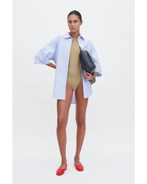 Filippa K Deep Back Shimmer Swimsuit - Blue
