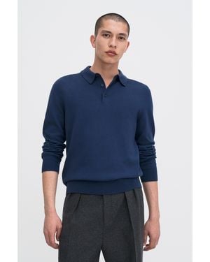Filippa K Knitted Polo Shirt - Blue