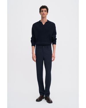 Filippa K Wool-Blend Gabardine Elastic Waist Trousers - Blue