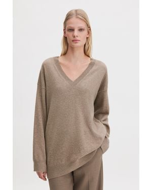 Filippa K Long V-Neck Cashmere Jumper - Natural
