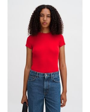 Filippa K Fine Rib Tee - Red