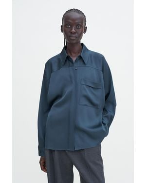 Filippa K Shiny Pocket Blouse - Blue