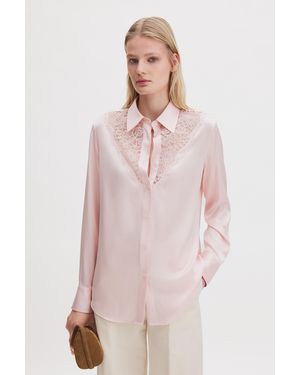 Filippa K V-Detail Lace Shirt - Pink