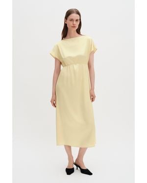 Filippa K Gathered Kimono Boatneck Dress - Natural