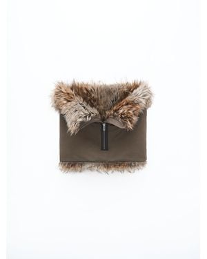 Filippa K Faux Fur Zip Collar - Green