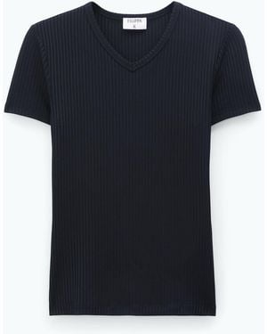 Filippa K High V Neck Tee - Blue