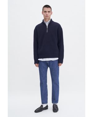 Filippa K Lambswool Half Zip Sweater - Blue