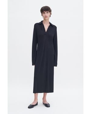 Filippa K Crepe Jersey Polo Dress - Blue