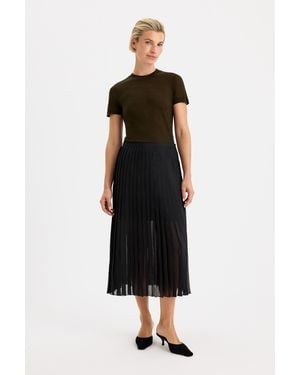 Filippa K Sheer Plissé Skirt - Black